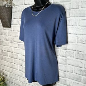 Cherokee Baby Blue Ribbed Short Sleeve Top Shirt Size 18W 20W